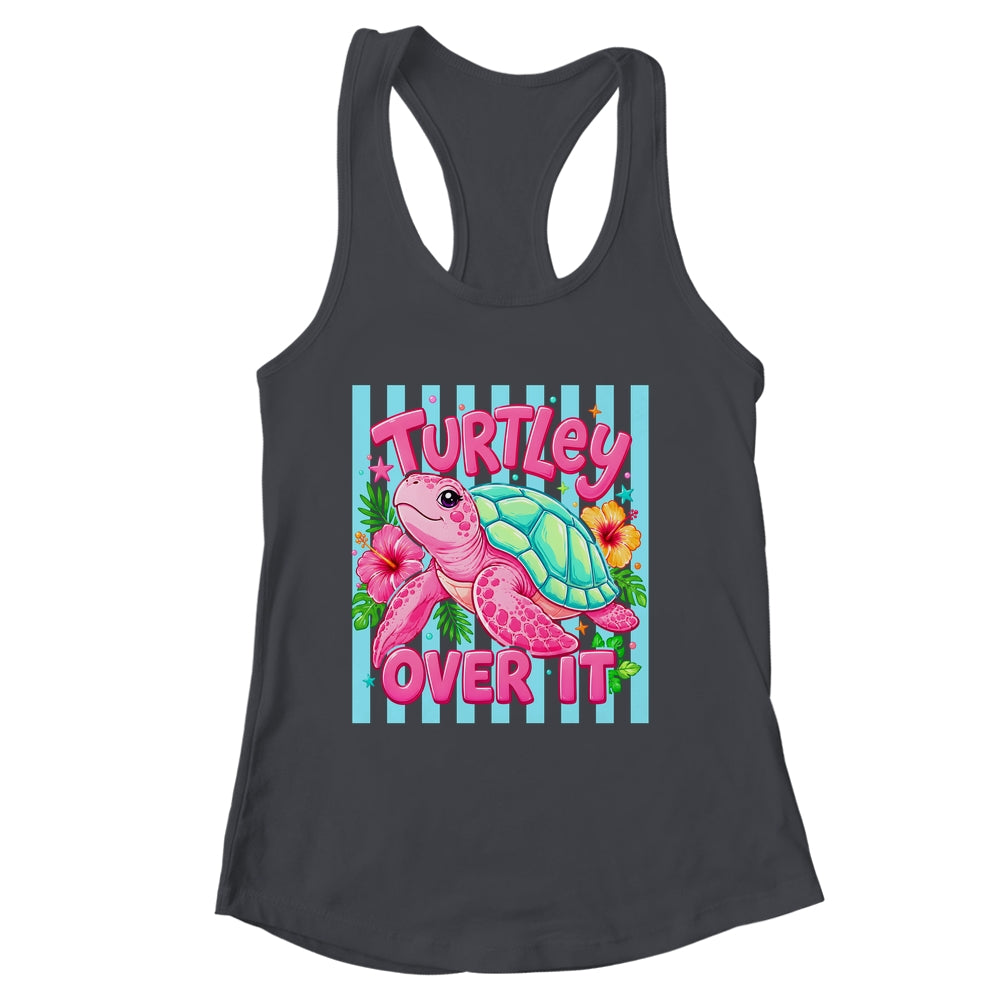 Turtley Over It Striped Turtle Preppy Sea Summer Vibes Floral Shirt & Tank Top | siriusteestore