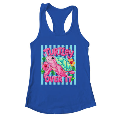 Turtley Over It Striped Turtle Preppy Sea Summer Vibes Floral Shirt & Tank Top | siriusteestore