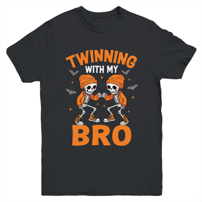 Twin Boys Twinning Halloween Best Friend Matching Skeleton Youth Shirt | siriusteestore