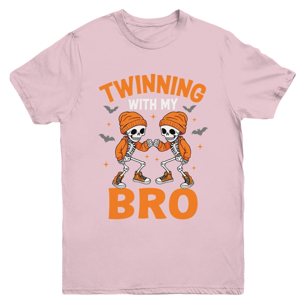 Twin Boys Twinning Halloween Best Friend Matching Skeleton Youth Shirt | siriusteestore