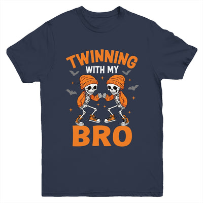 Twin Boys Twinning Halloween Best Friend Matching Skeleton Youth Shirt | siriusteestore