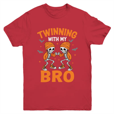 Twin Boys Twinning Halloween Best Friend Matching Skeleton Youth Shirt | siriusteestore
