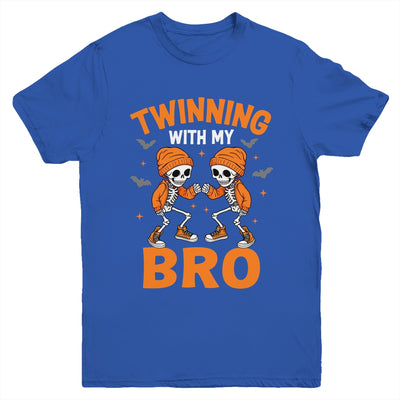 Twin Boys Twinning Halloween Best Friend Matching Skeleton Youth Shirt | siriusteestore