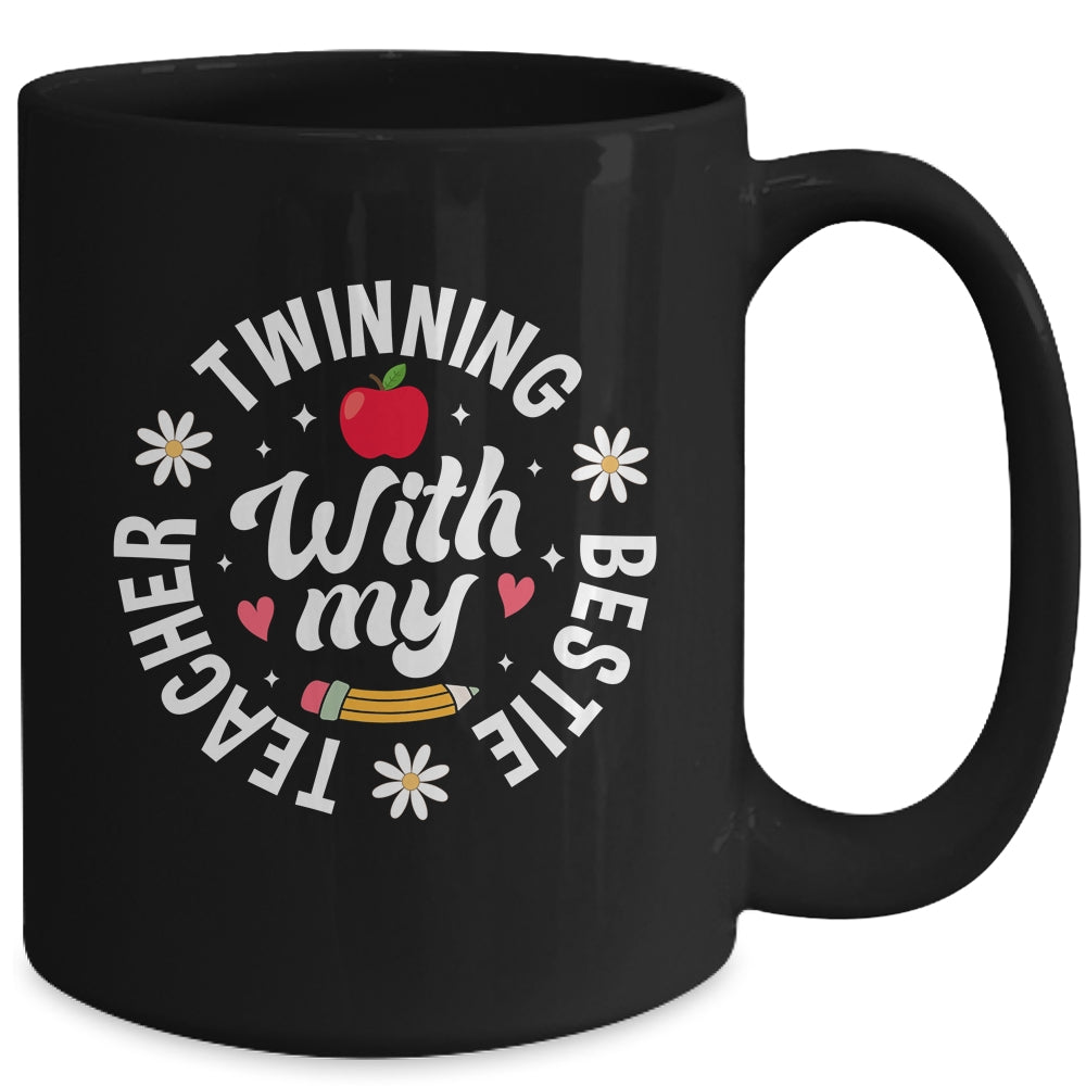 Twin Day Design Teacher Twinning With My Bestie Matching Mug | siriusteestore