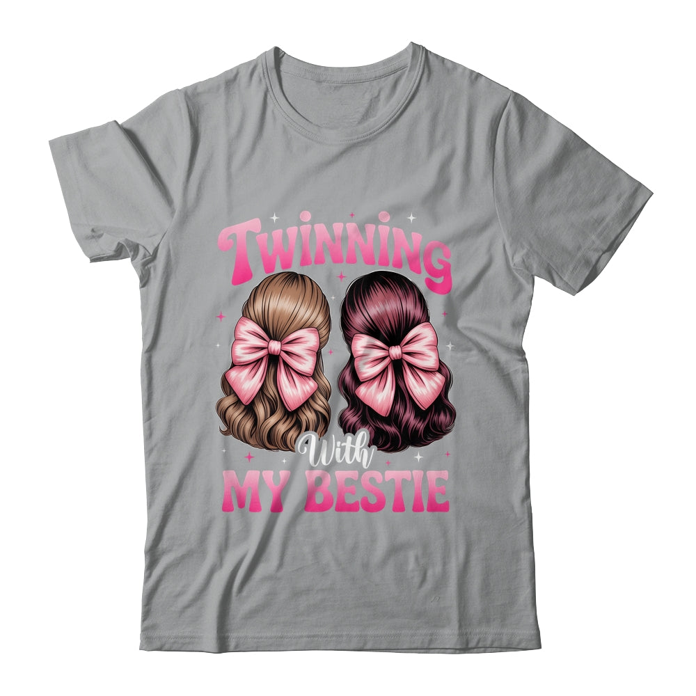 Twinning With My Bestie Coquette Twins Friends Twin Matching Shirt & Tank Top | siriusteestore