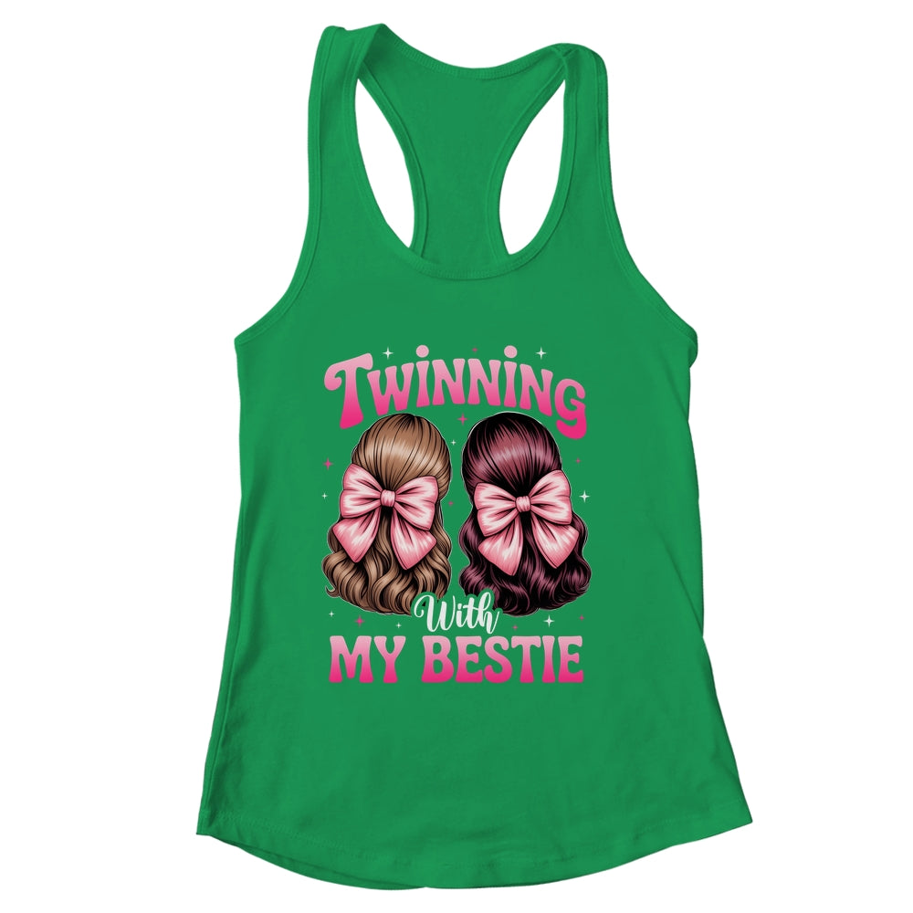 Twinning With My Bestie Coquette Twins Friends Twin Matching Shirt & Tank Top | siriusteestore