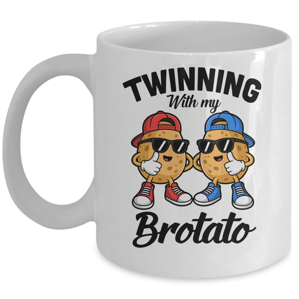 Twinning With My Bro Potato Funny Twin Brothers Best Friend Mug | siriusteestore