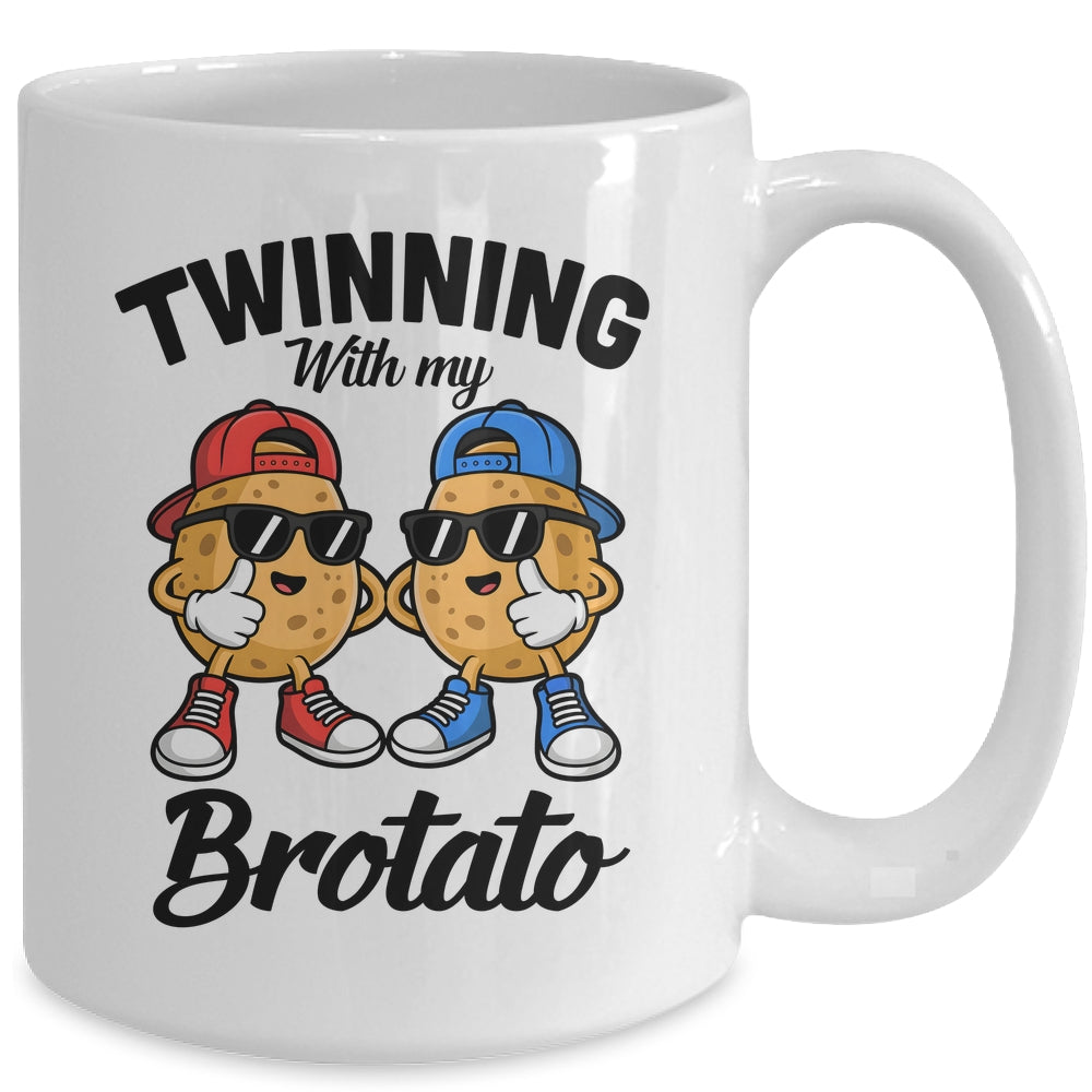 Twinning With My Bro Potato Funny Twin Brothers Best Friend Mug | siriusteestore