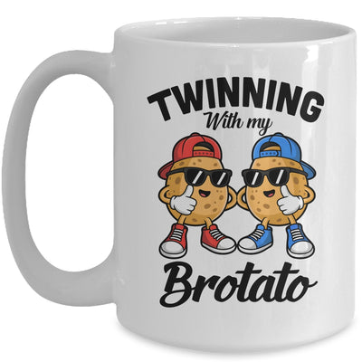Twinning With My Bro Potato Funny Twin Brothers Best Friend Mug | siriusteestore