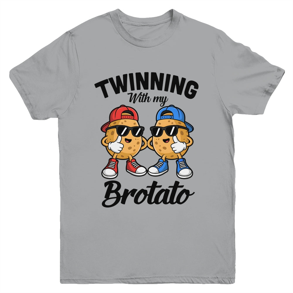 Twinning With My Bro Potato Funny Twin Brothers Best Friend Youth Shirt | siriusteestore