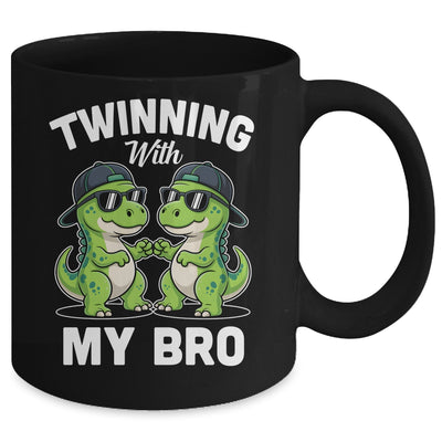 Twinning With My Bro T-Rex Dinosaur Twin Day Spirit Week Mug | siriusteestore