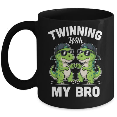 Twinning With My Bro T-Rex Dinosaur Twin Day Spirit Week Mug | siriusteestore