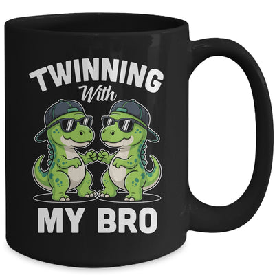 Twinning With My Bro T-Rex Dinosaur Twin Day Spirit Week Mug | siriusteestore