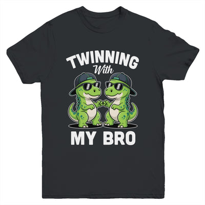 Twinning With My Bro T-Rex Dinosaur Twin Day Spirit Week Youth Shirt | siriusteestore