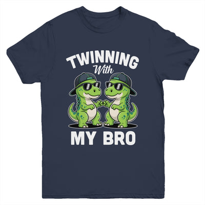 Twinning With My Bro T-Rex Dinosaur Twin Day Spirit Week Youth Shirt | siriusteestore