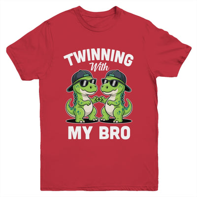 Twinning With My Bro T-Rex Dinosaur Twin Day Spirit Week Youth Shirt | siriusteestore
