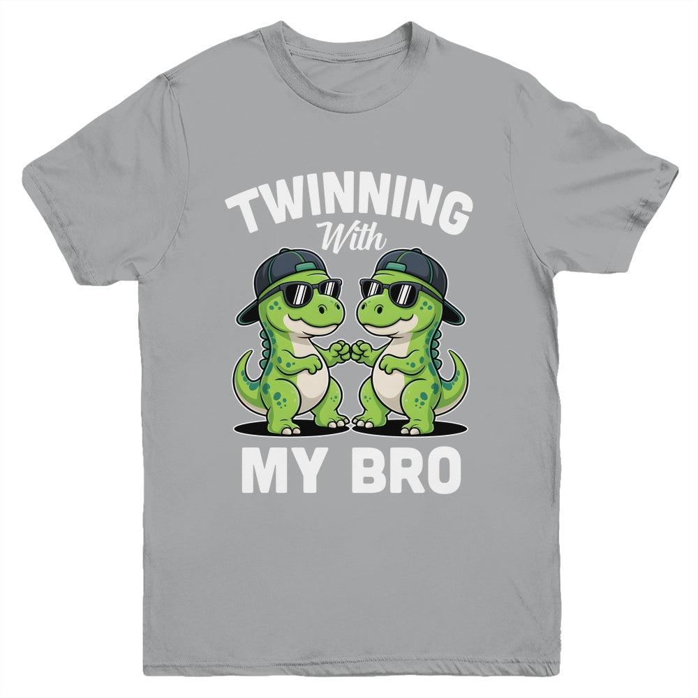 Twinning With My Bro T-Rex Dinosaur Twin Day Spirit Week Youth Shirt | siriusteestore