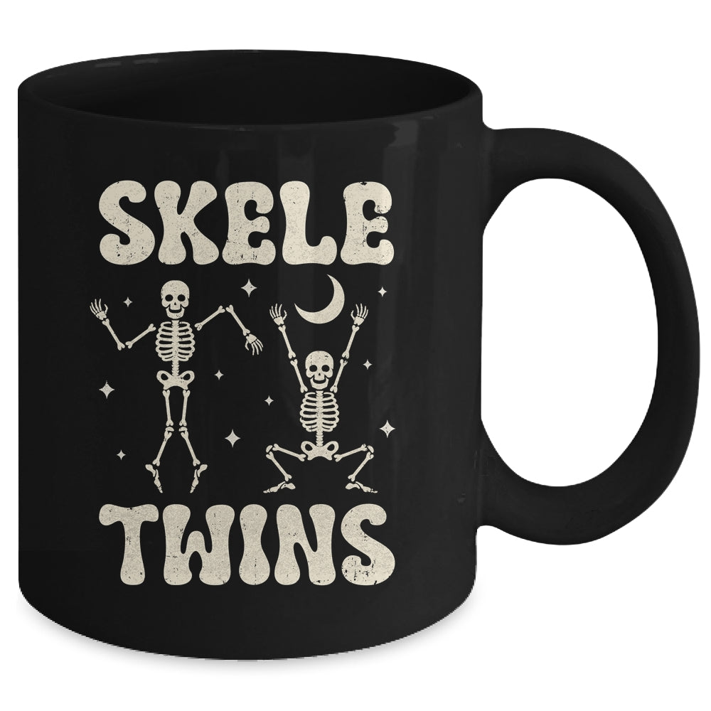 Twins Halloween Matching Skeletwins Funny Dancing Skeletons Mug | siriusteestore