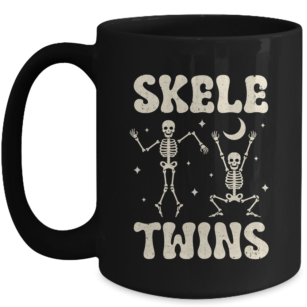 Twins Halloween Matching Skeletwins Funny Dancing Skeletons Mug | siriusteestore