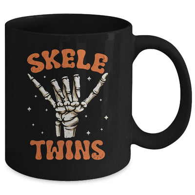 Twins Halloween Matching Skeletwins Funny Skeletons Dancing Mug | siriusteestore