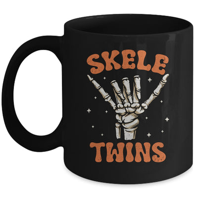 Twins Halloween Matching Skeletwins Funny Skeletons Dancing Mug | siriusteestore