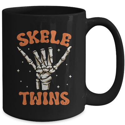 Twins Halloween Matching Skeletwins Funny Skeletons Dancing Mug | siriusteestore