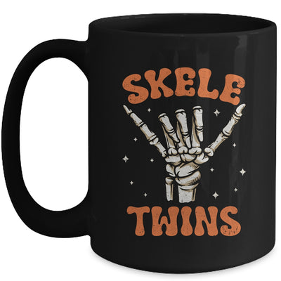 Twins Halloween Matching Skeletwins Funny Skeletons Dancing Mug | siriusteestore