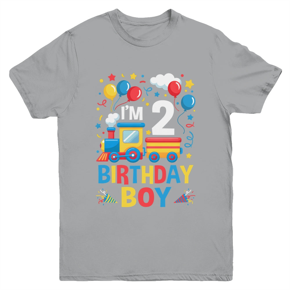 Two 2yr 2nd Kids Boys Girls Train Birthday Boy 2 Years Old Youth Shirt | siriusteestore
