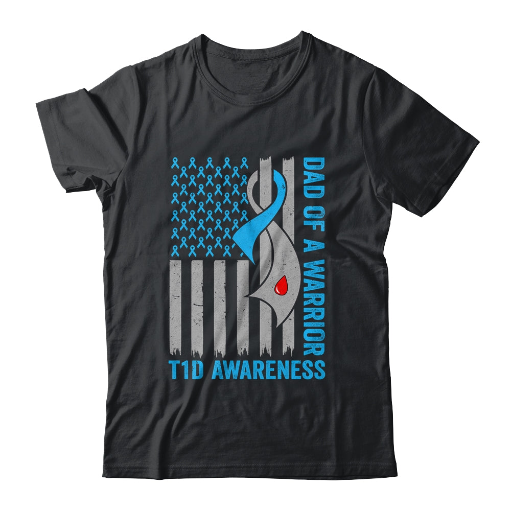 Type 1 Diabetes Awareness T1D Dad Of Warrior Type 1 Diabetic Shirt & Hoodie | siriusteestore