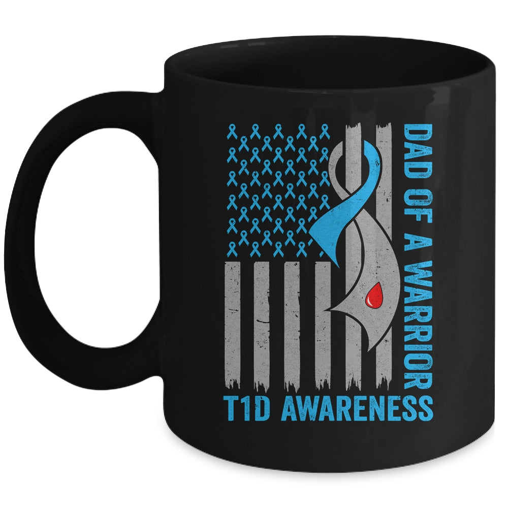 Type 1 Diabetes Awareness T1D Dad Of Warrior Type 1 Diabetic Mug | siriusteestore