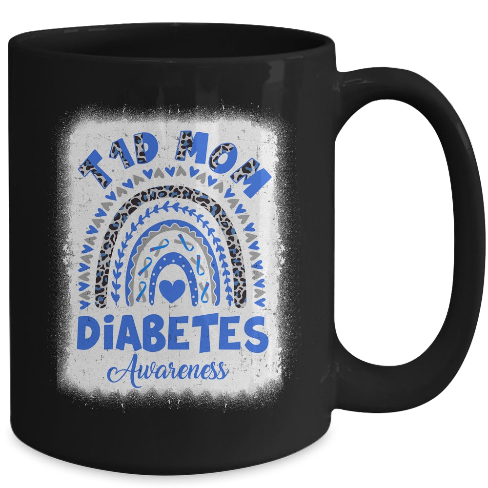 Type 1 Diabetes T1D Mom Diabetes Awareness Leopard Rainbow Mug | siriusteestore