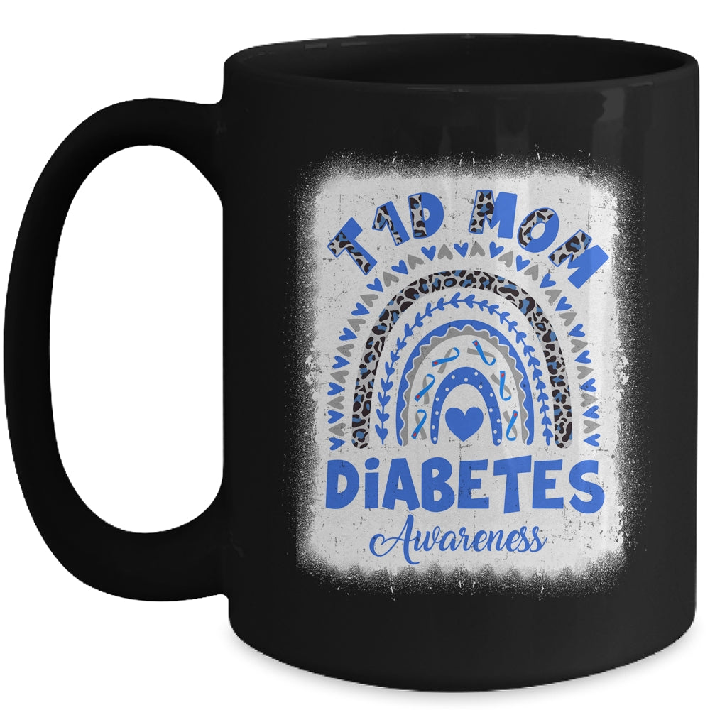 Type 1 Diabetes T1D Mom Diabetes Awareness Leopard Rainbow Mug | siriusteestore