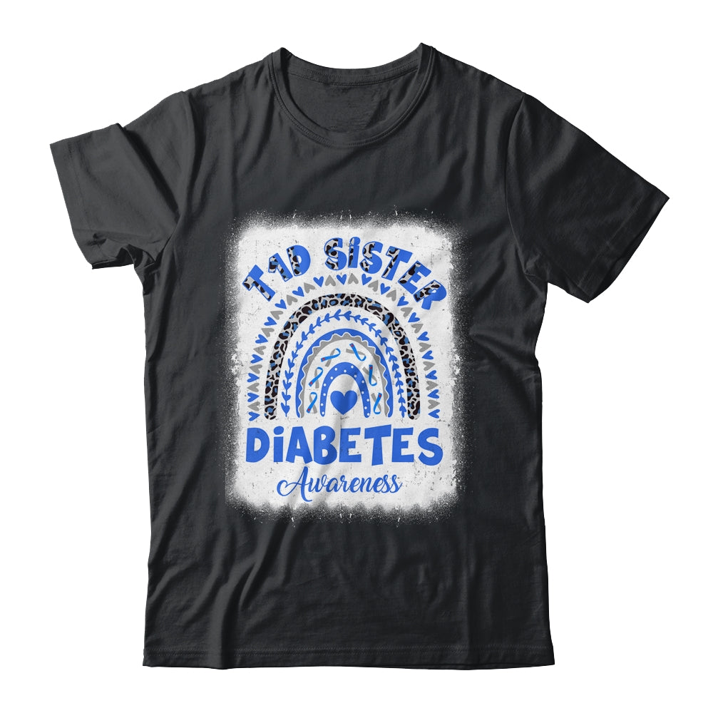 Type 1 Diabetes T1D Sister Diabetes Awareness Leopard Rainbow Shirt & Hoodie | siriusteestore