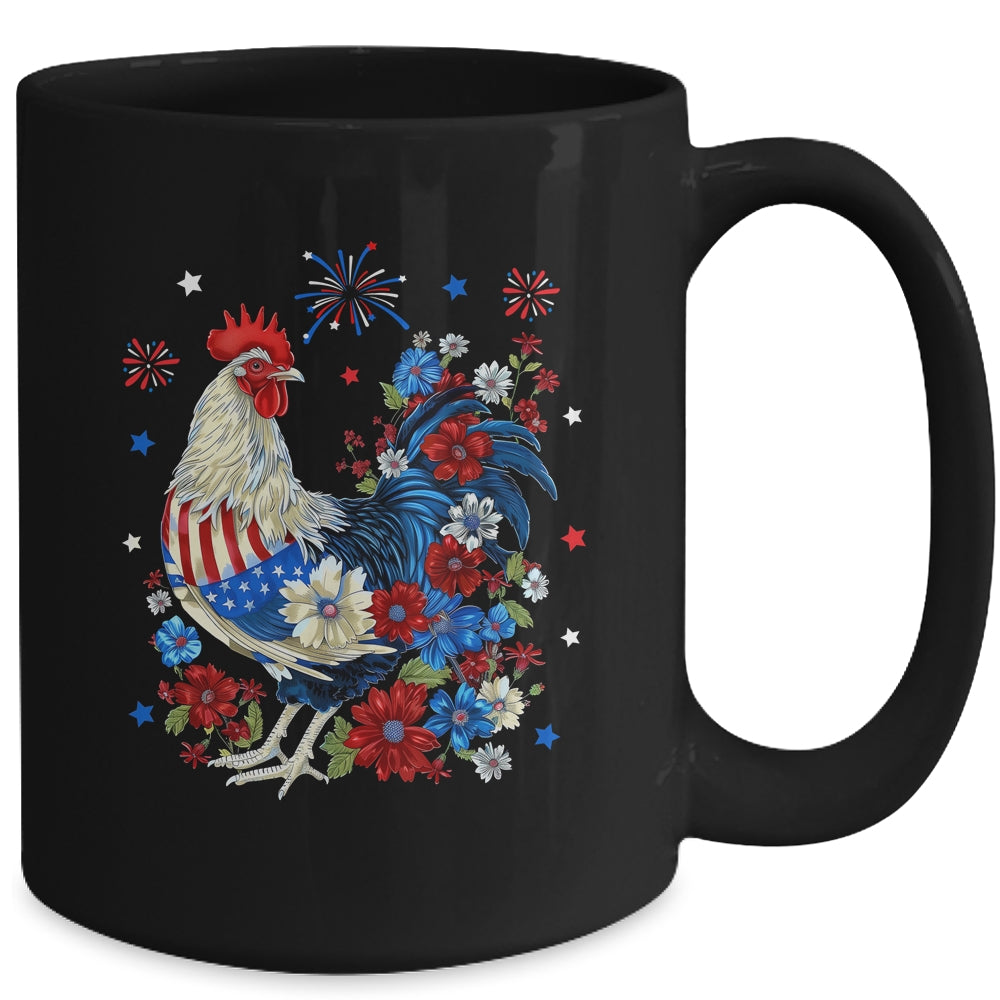 USA American Flag Chicken Lover 4th Of July Patriotic Farmer Mug | siriusteestore
