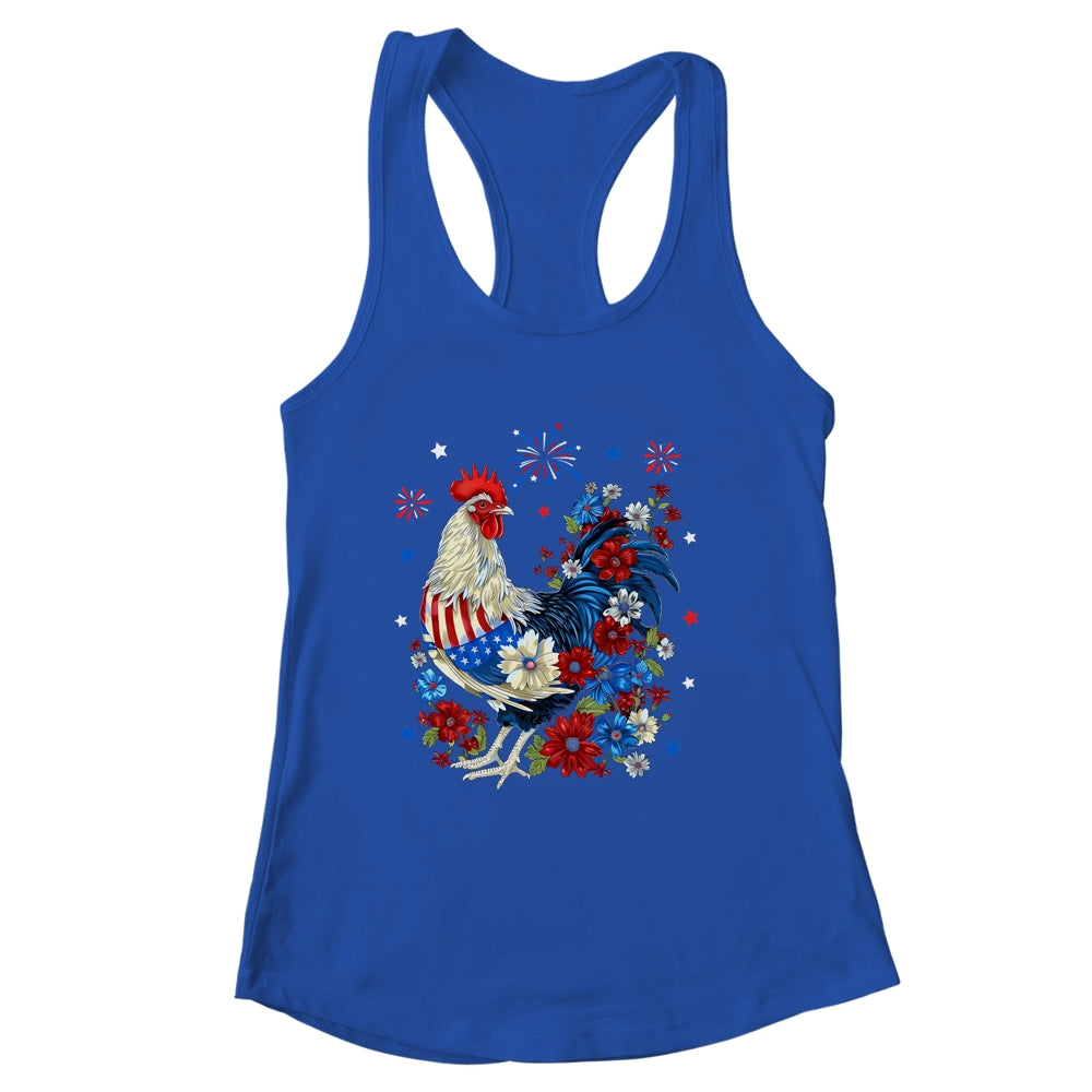 USA American Flag Chicken Lover 4th Of July Patriotic Farmer Shirt & Tank Top | siriusteestore