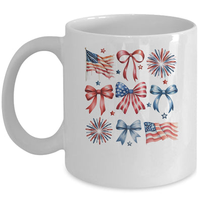 USA Coquette Bow Retro America 4th Of July Patriotic Girls Mug | siriusteestore