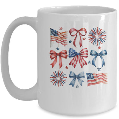 USA Coquette Bow Retro America 4th Of July Patriotic Girls Mug | siriusteestore