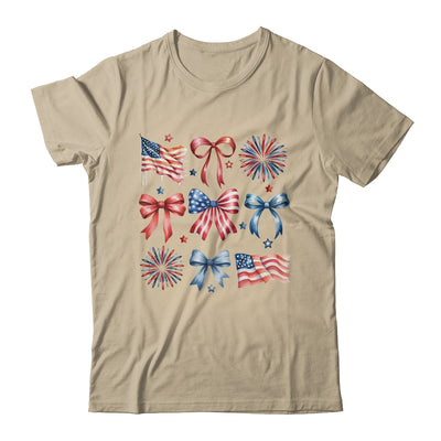 USA Coquette Bow Retro America 4th Of July Patriotic Girls Shirt & Tank Top | siriusteestore