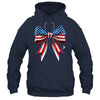 USA Flag Stethoscope Coquette Bow CNA RN Nurse 4th Of July Shirt & Tank Top | siriusteestore