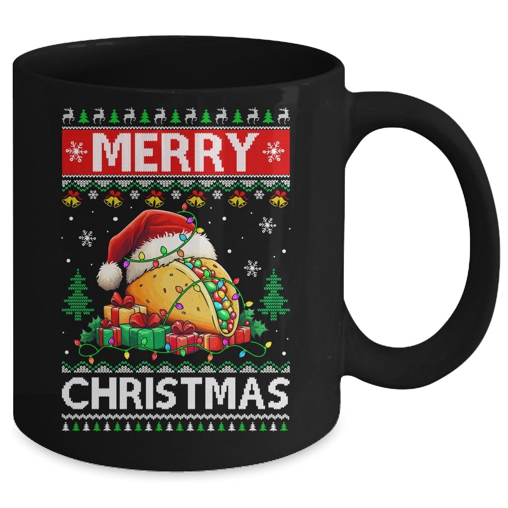 Ugly Christmas Xmas Style Lights Santa Mery Christmas Taco Mug | siriusteestore