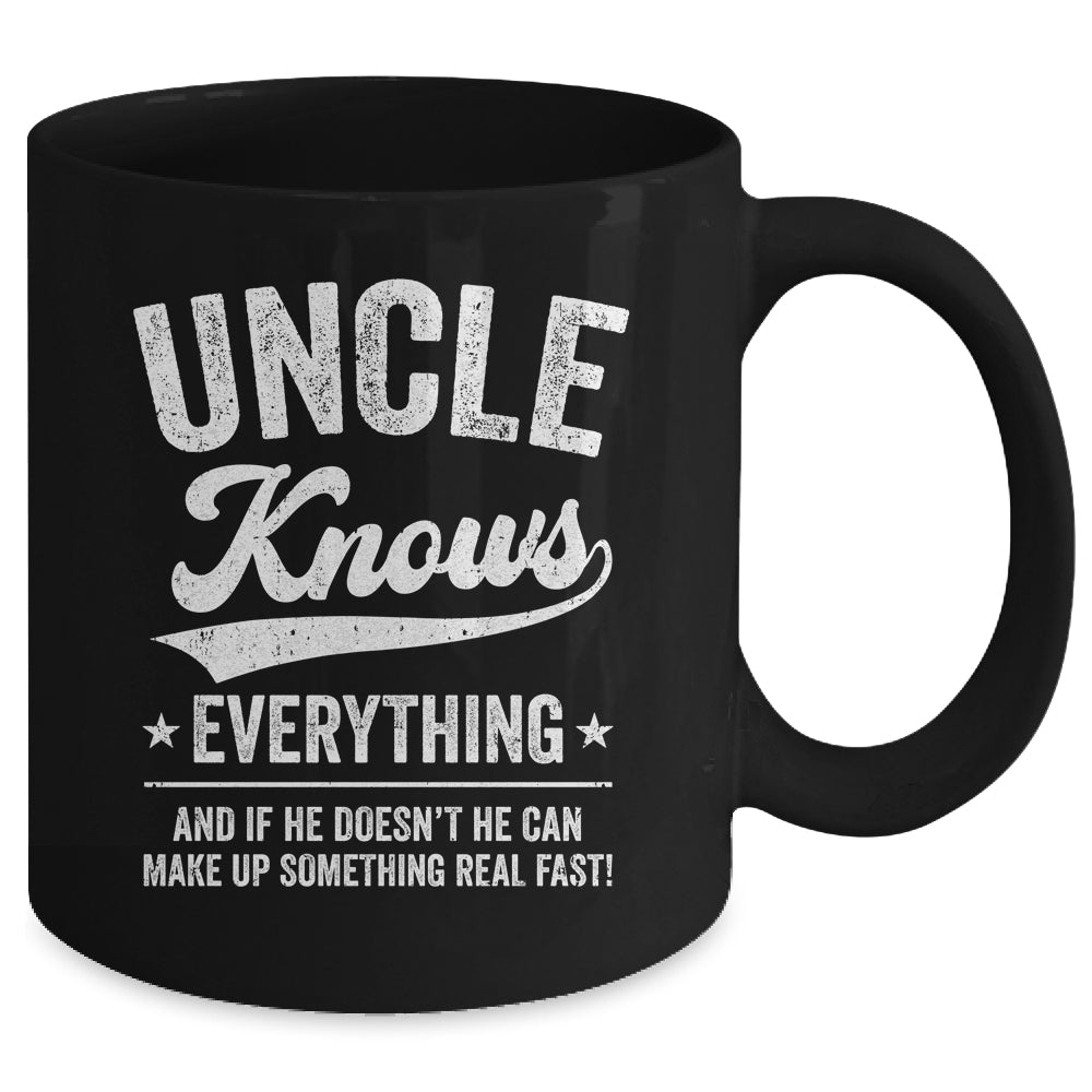 Uncle Knows Everything Fathers Day Birthday Christmas Mug | siriusteestore