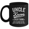 Uncle Knows Everything Fathers Day Birthday Christmas Mug | siriusteestore
