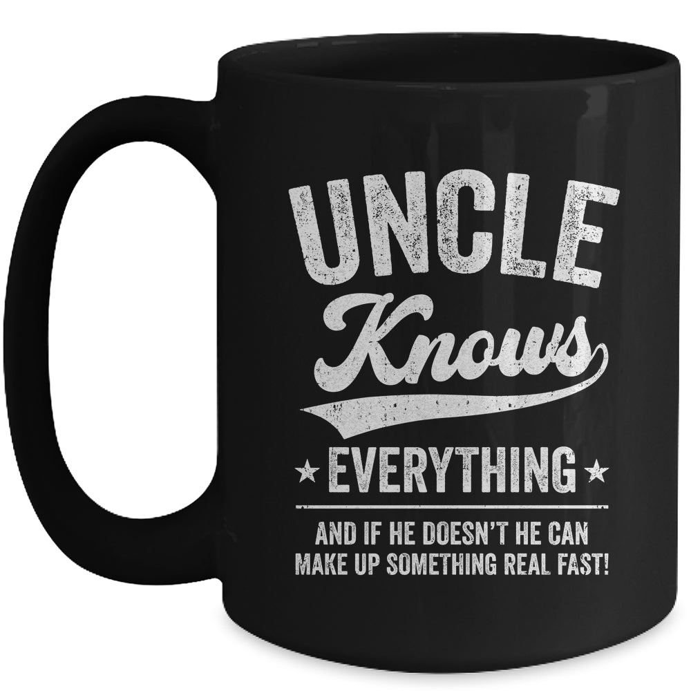 Uncle Knows Everything Fathers Day Birthday Christmas Mug | siriusteestore