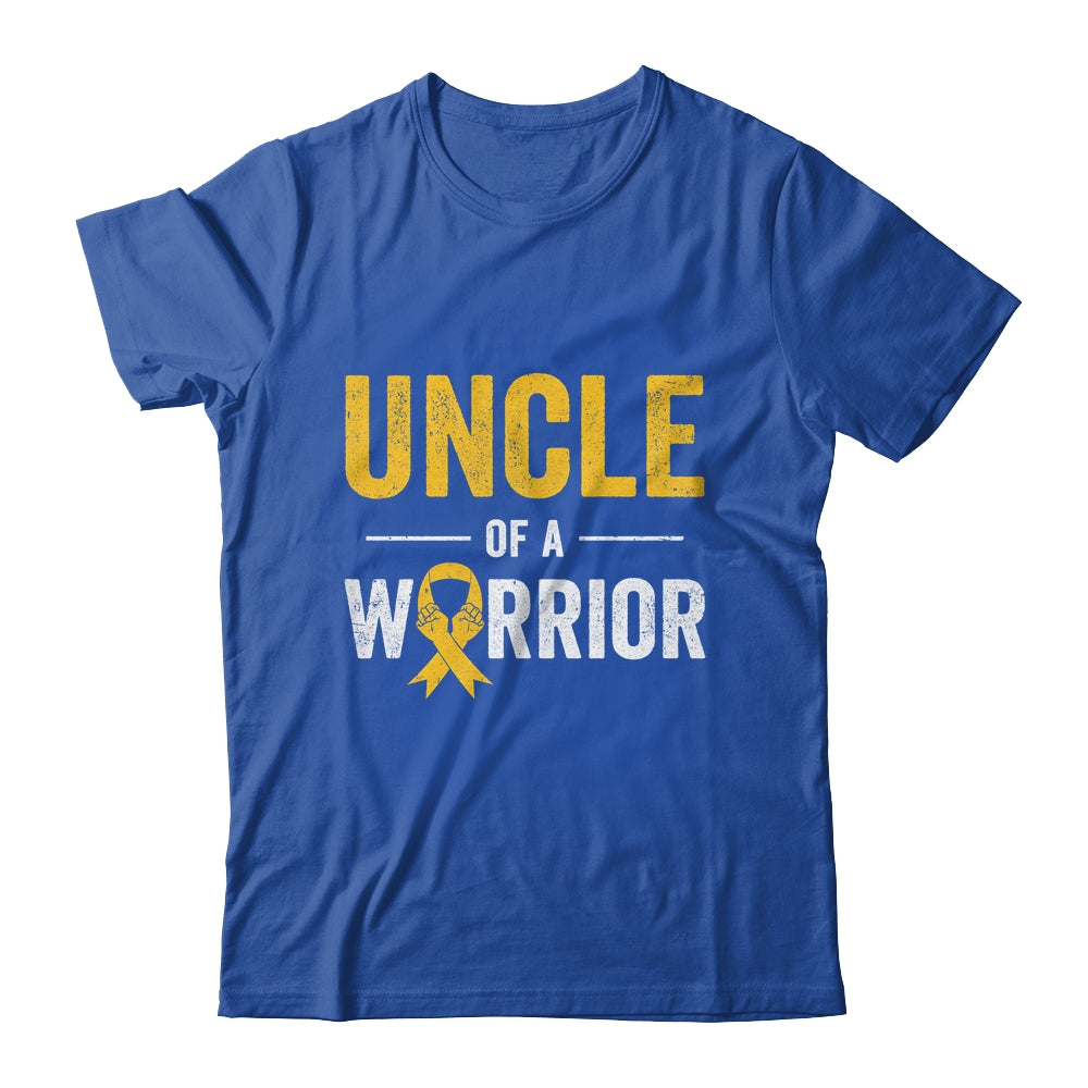 Uncle Of A Warrior Childhood Cancer Awareness Family Ribbon Shirt & Hoodie | siriusteestore