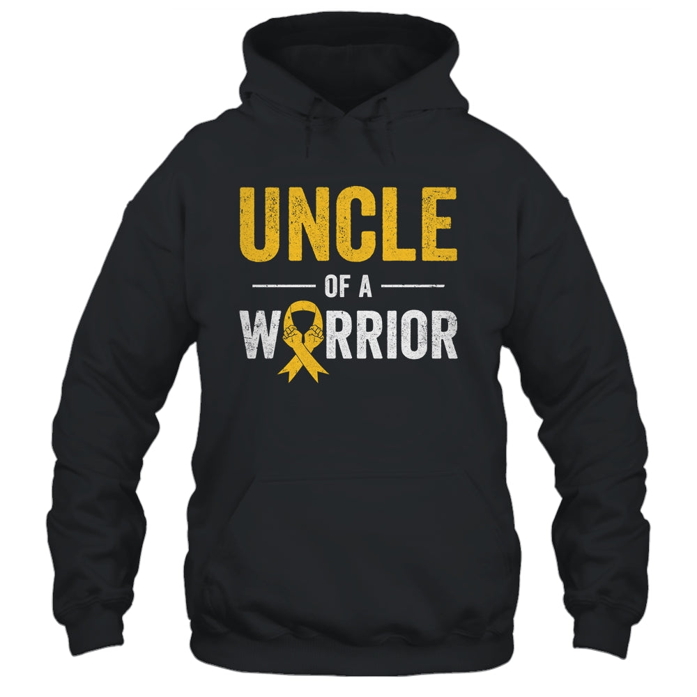 Uncle Of A Warrior Childhood Cancer Awareness Family Ribbon Shirt & Hoodie | siriusteestore