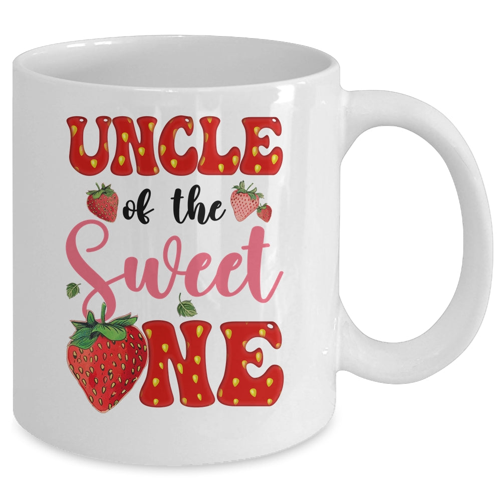 Uncle Of Sweet One Strawberry Frist 1st Birthday Girl Mug | siriusteestore