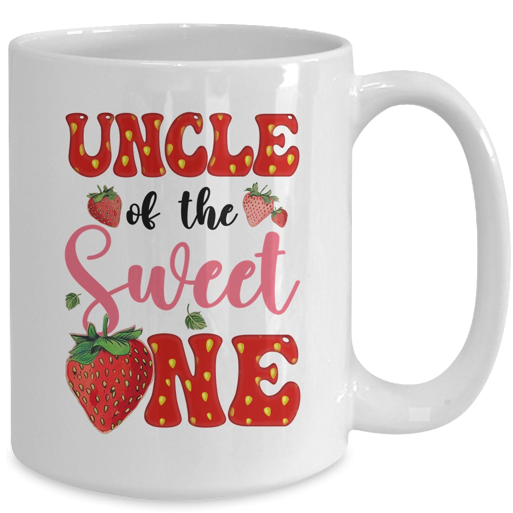 Uncle Of Sweet One Strawberry Frist 1st Birthday Girl Mug | siriusteestore