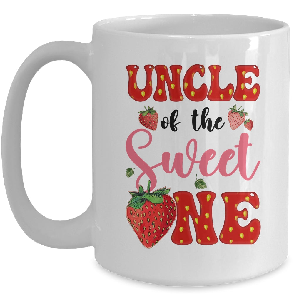 Uncle Of Sweet One Strawberry Frist 1st Birthday Girl Mug | siriusteestore