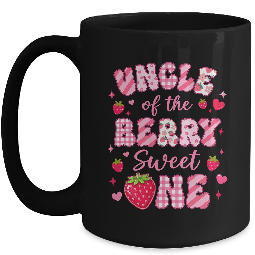 Uncle Of The Berry Sweet One Strawberry First Birthday Mug | siriusteestore