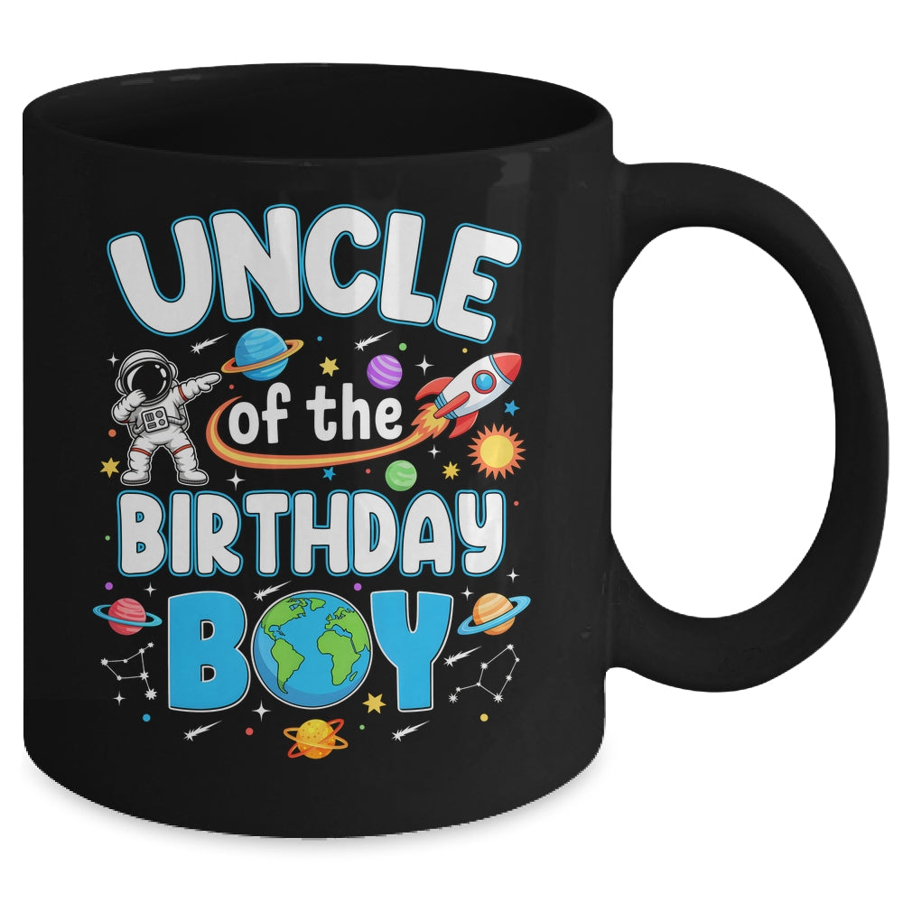 Uncle Of The Birthday Boy Astronaut Family Space Planets Mug | siriusteestore
